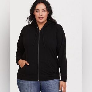 TORRID Basic Black Full Zip Hoodie